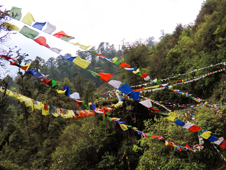 Prayer Flags in Bhutan. Photo © Gina Nichol 