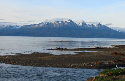 Shoreline at Ushuaia.  Photo by Gina Nichol.  