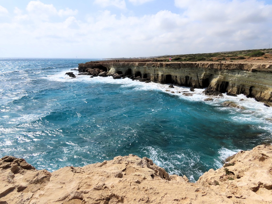 Sea caves on the Cyprus coast © Gina Nichol